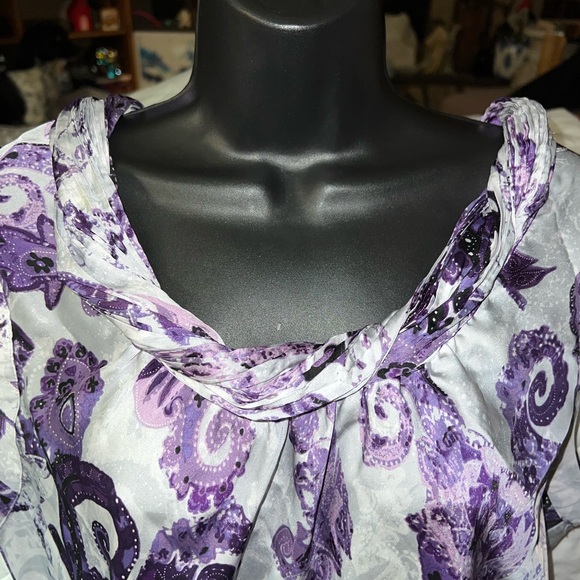 Dressbarn Paisley Roll Neck Blouse - Picture 2 of 9